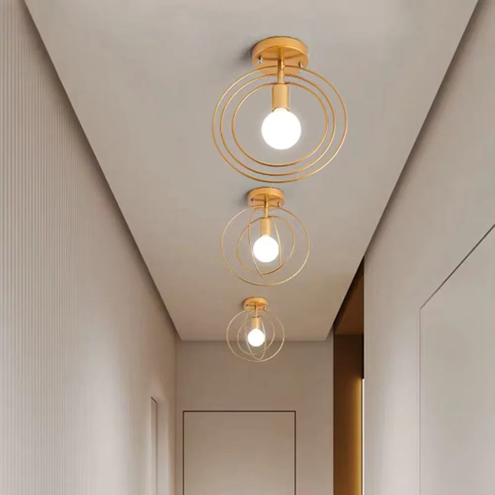 Thaleia Modern Ring Shape Ceiling Lamp Gold