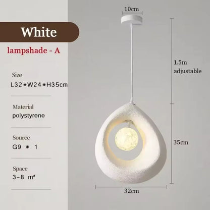 Auralessa Japanese Wabi Sabi Pendant Lamp with Minimalist Design