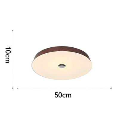 Evon Natural Wood Grain Round LED Ceiling Light