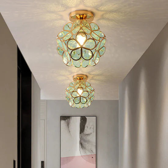 Zyvia Luxury Glass Flower Ceiling Lamp