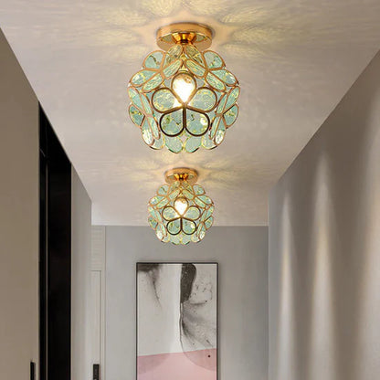 Zyvia Luxury Glass Flower Ceiling Lamp