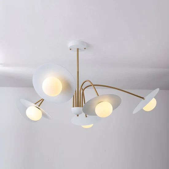 Delphi Art Deco Glass and Iron Chandelier