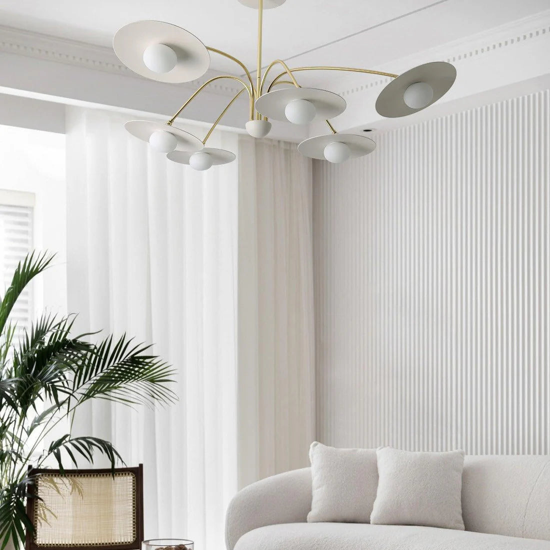 Delphi Art Deco Glass and Iron Chandelier