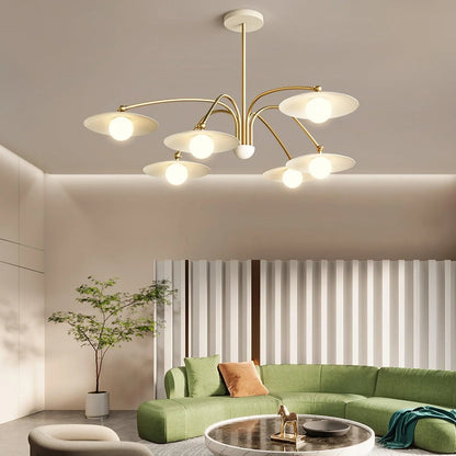 Delphi Art Deco Glass and Iron Chandelier