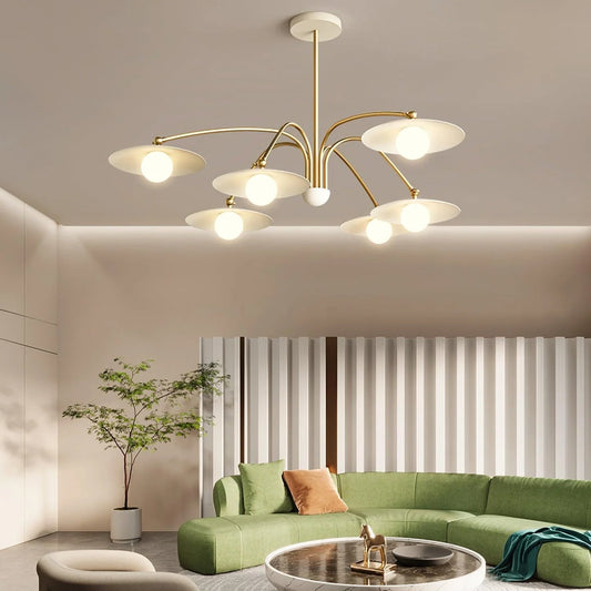 Delphi Art Deco Glass and Iron Chandelier