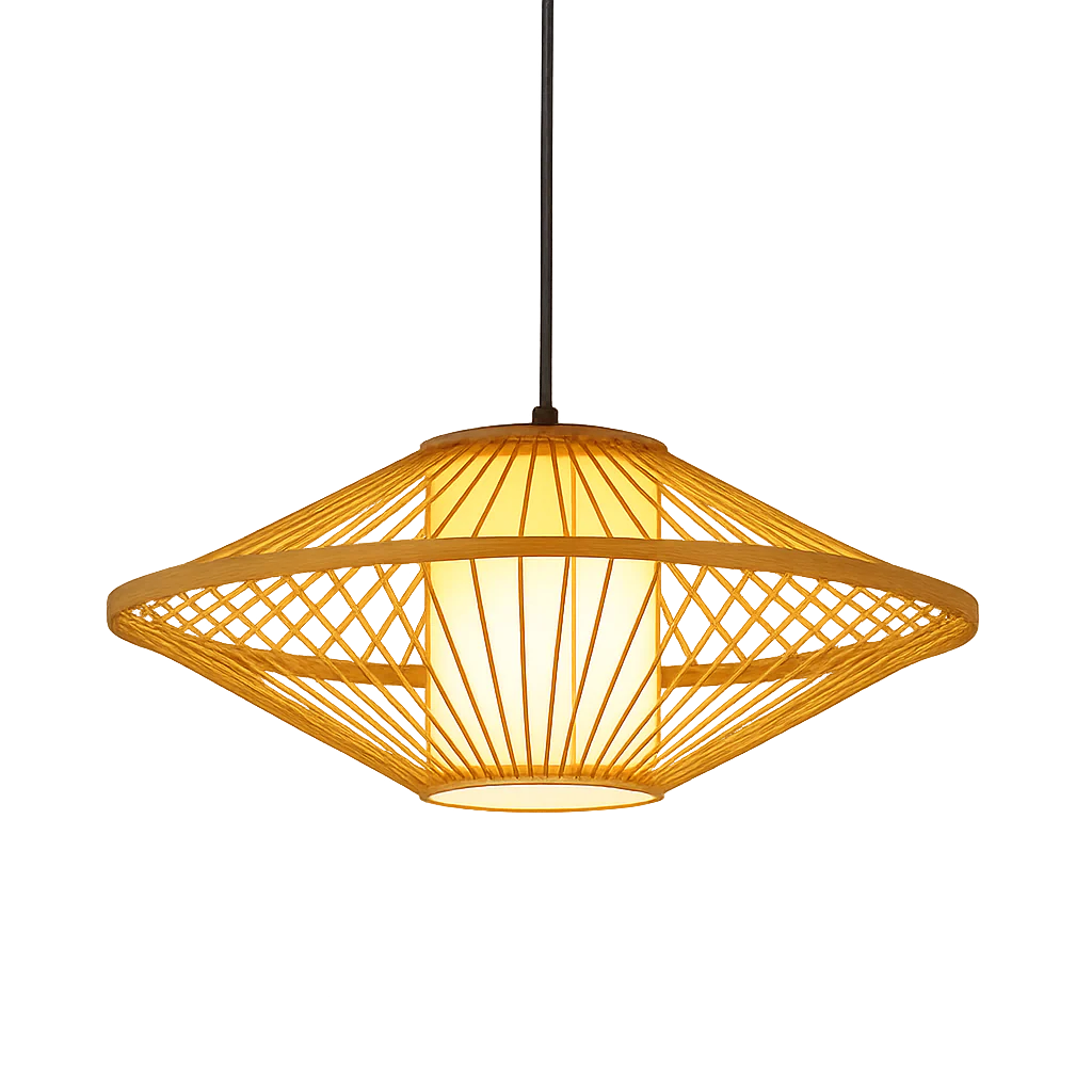 Amethyst Japanese Bamboo Pendant Lamp