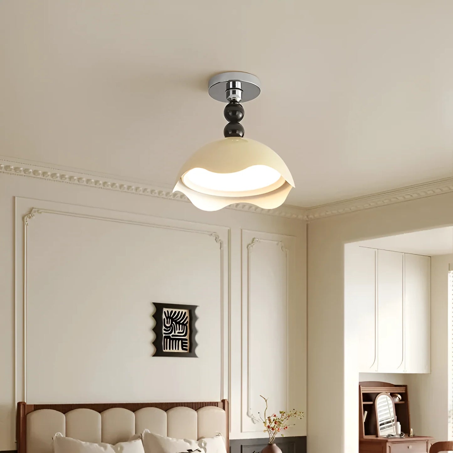 Rheana Modern Eggshell Cream Ceiling Lamp
