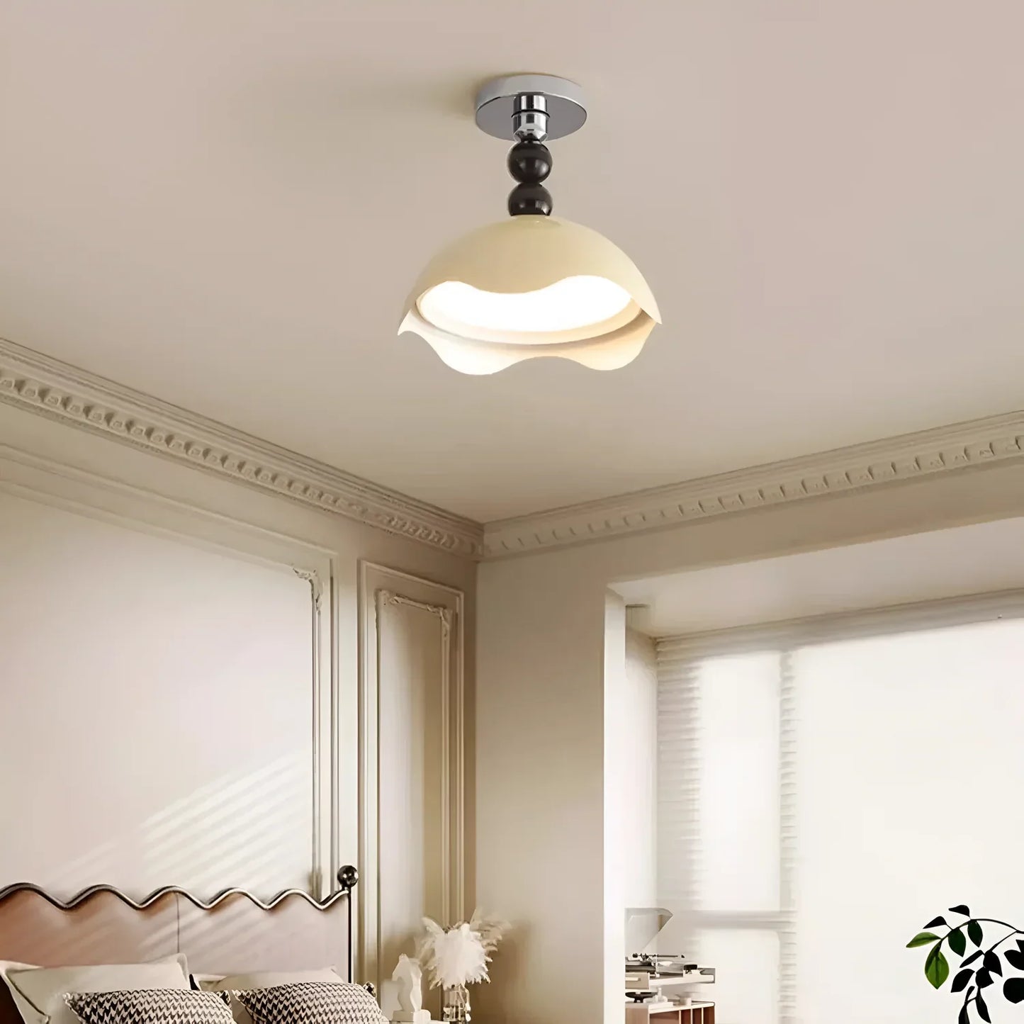 Rheana Modern Eggshell Cream Ceiling Lamp