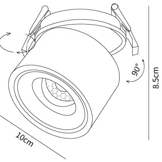 Alira Adjustable Cylinder Recessed LED Ceiling Lamp