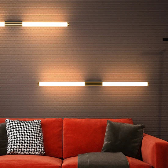 Veralyn Modern Gold-Colored LED Wall Lamp Rod Shape