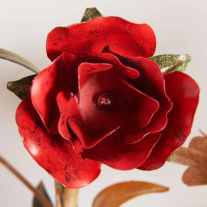 Maia Romantic Ceiling Lamp with Red Rose