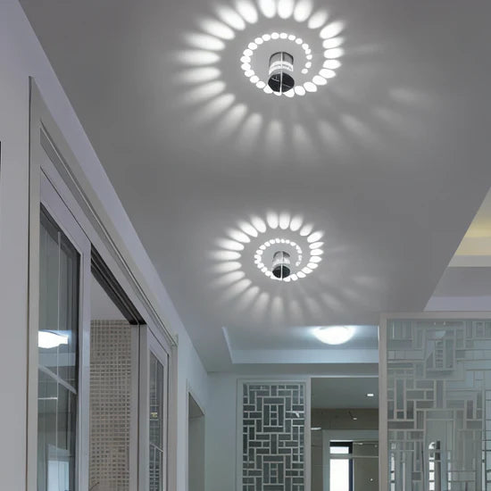 Lythera Cylindrical LED Wall Lamp with Colorful Spiral Lighting