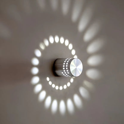 Lythera Cylindrical LED Wall Lamp with Colorful Spiral Lighting