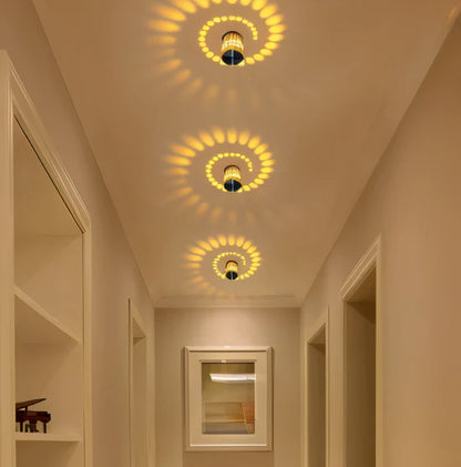 Lythera Cylindrical LED Wall Lamp with Colorful Spiral Lighting
