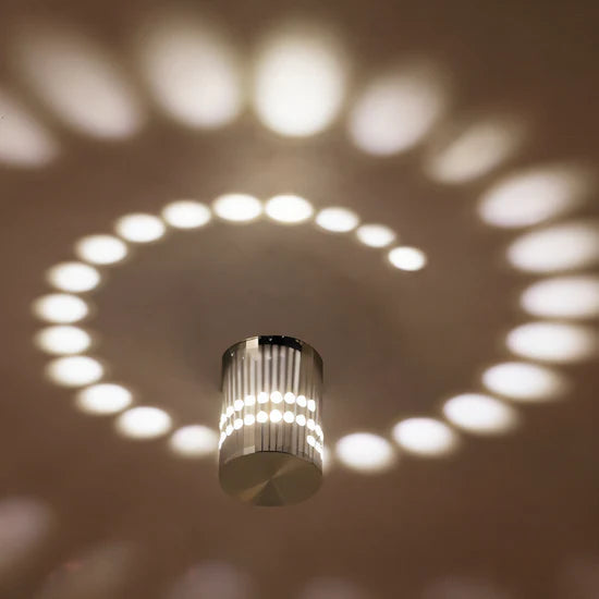 Lythera Cylindrical LED Wall Lamp with Colorful Spiral Lighting