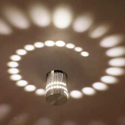 Lythera Cylindrical LED Wall Lamp with Colorful Spiral Lighting