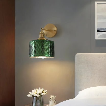 Olyviae Adjustable LED Wall Lamp with Ribbed Glass