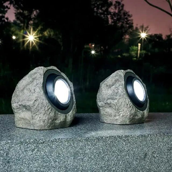 Aureline Solar Outdoor Stone Look Lamp