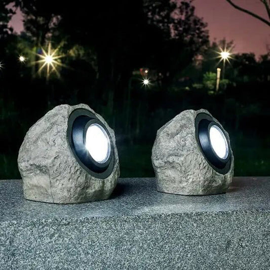 Aureline Solar Outdoor Stone Look Lamp