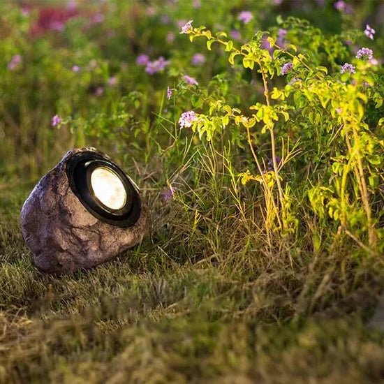 Aureline Solar Outdoor Stone Look Lamp