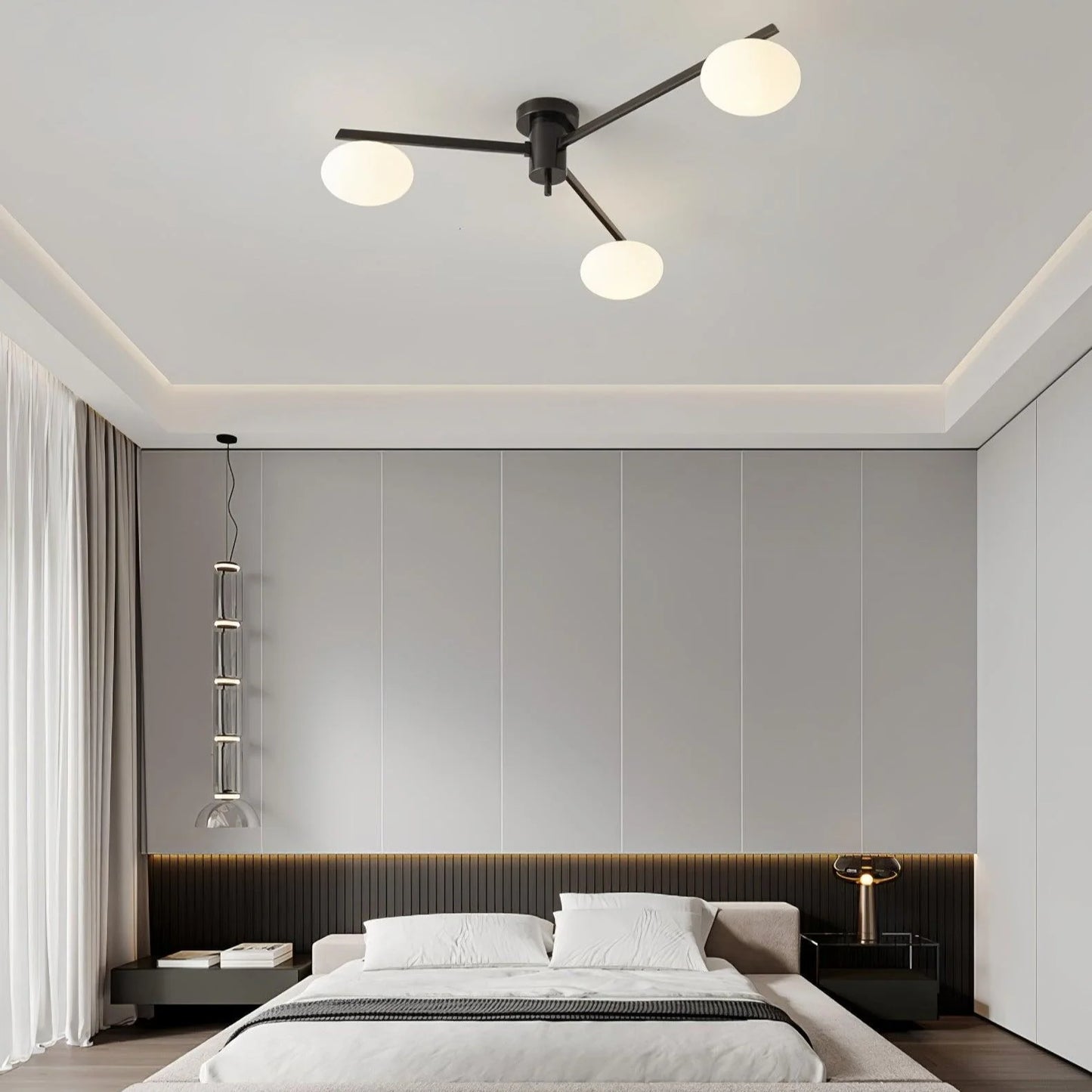 Drusilla Minimalist Scandinavian Glass Ceiling Lamp