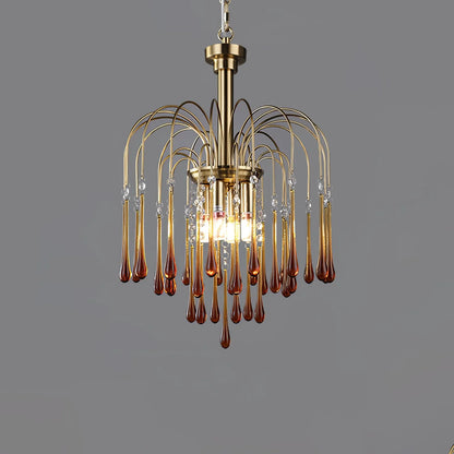 Phoena Crystal Glass Brass Chandelier