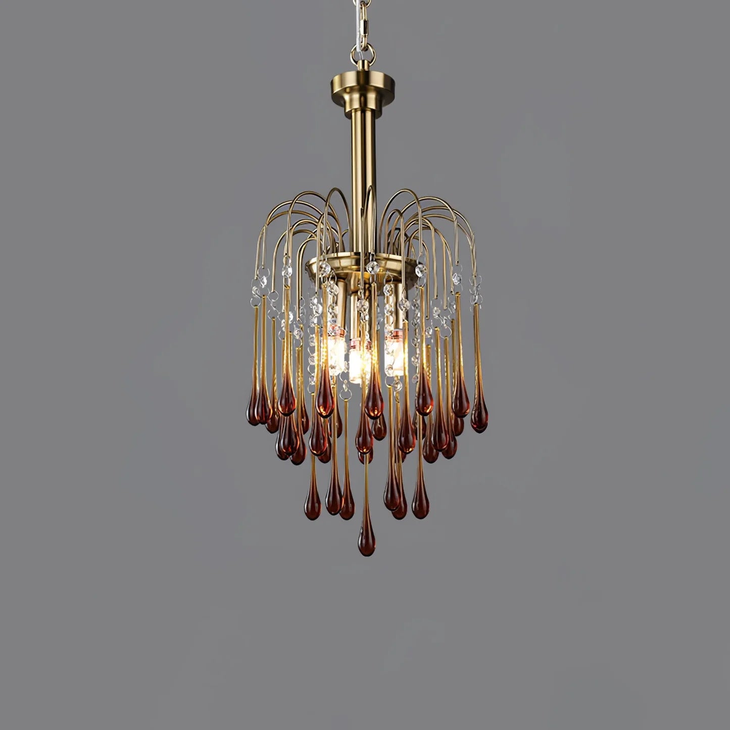 Phoena Crystal Glass Brass Chandelier