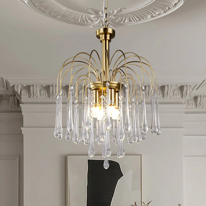 Phoena Crystal Glass Brass Chandelier