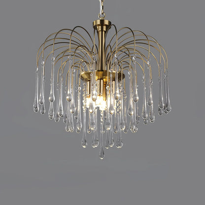 Phoena Crystal Glass Brass Chandelier