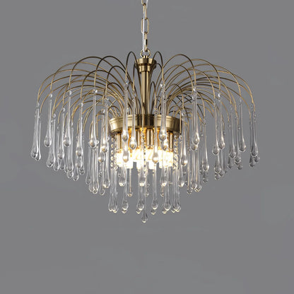 Phoena Crystal Glass Brass Chandelier