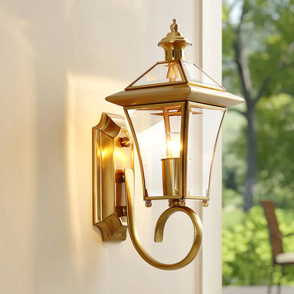 Olivara Retro Brass Outdoor Wall Lamp
