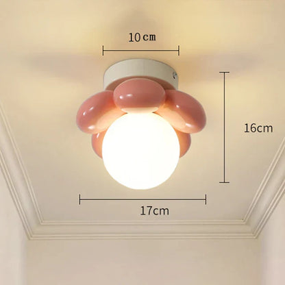 Thalora Scandinavian Flower Glass Ceiling Lamp