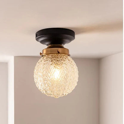 Evona Retro Crystal Glass Ceiling Lamp