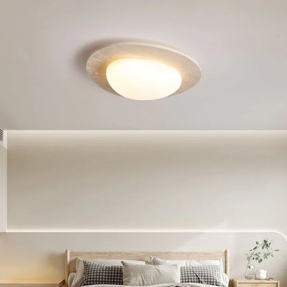 Calla Cream Travertine LED Ceiling Lamp