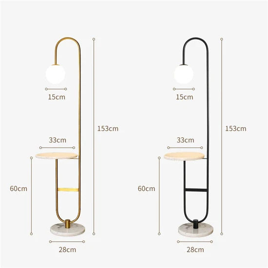 Oranthe Nordic LED Floor Lamp with Round Table
