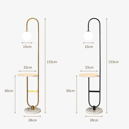 Oranthe Nordic LED Floor Lamp with Round Table