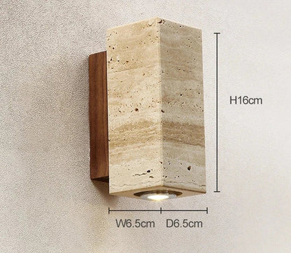 Vionelle Modern Natural LED Wall Lamp in Travertine