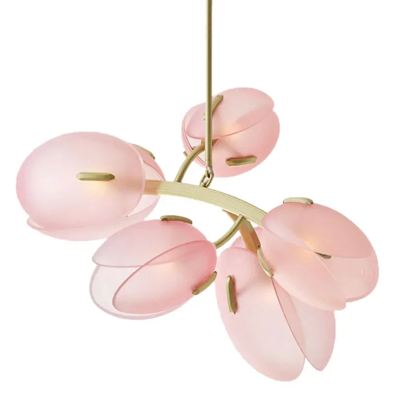 Calypso Scandinavian Pink Tulip Glass Ceiling Lamp