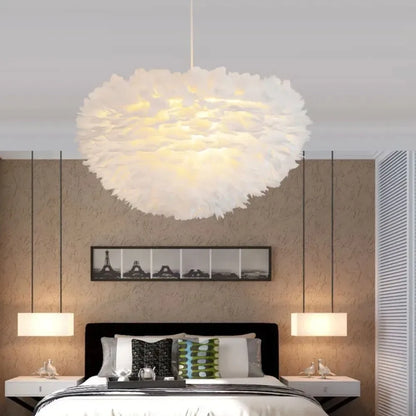Virethia Scandinavian Feather Pendant Lamp with Modern LED