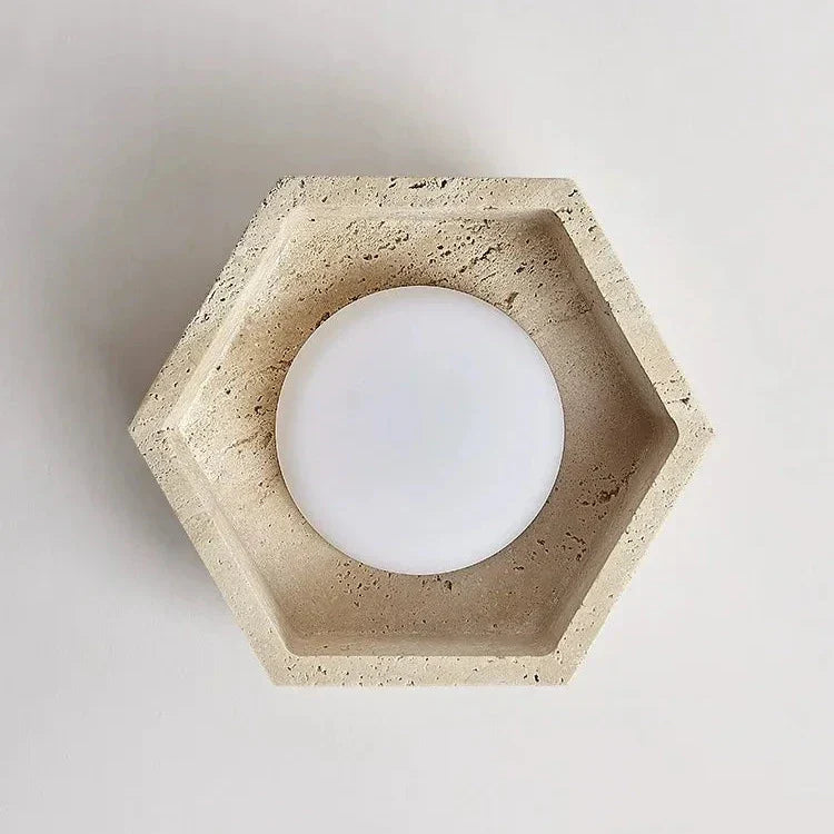 Albora Wabi Sabi Travertine LED Ceiling Lamp