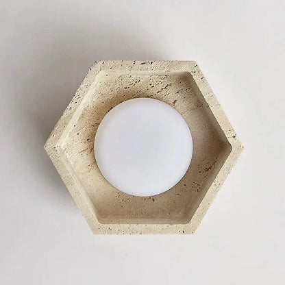 Albora Wabi Sabi Travertine LED Ceiling Lamp