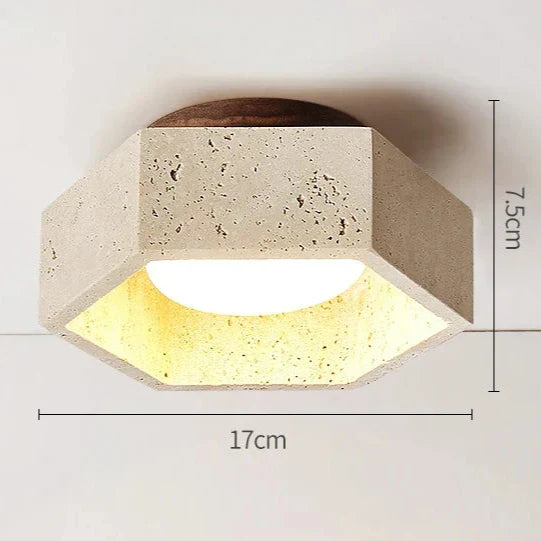 Albora Wabi Sabi Travertine LED Ceiling Lamp