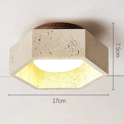 Albora Wabi Sabi Travertine LED Ceiling Lamp