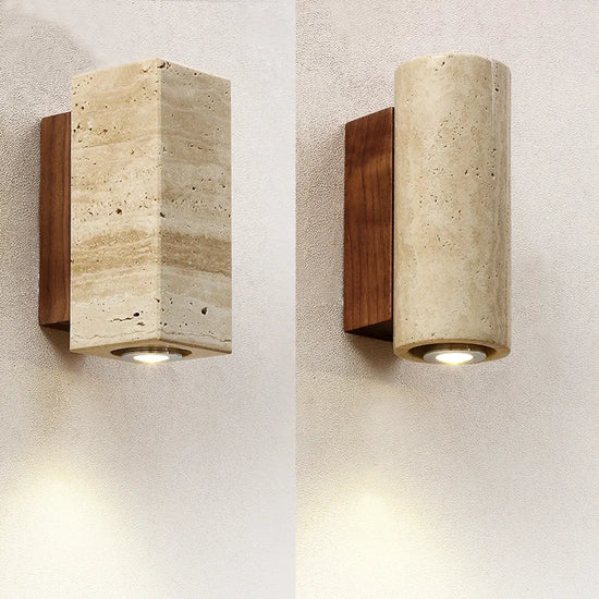 Vionelle Modern Natural LED Wall Lamp in Travertine