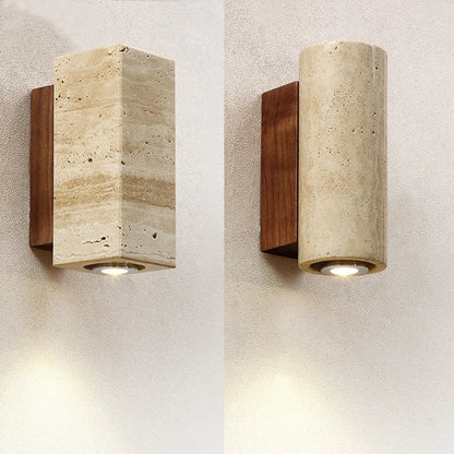 Vionelle Modern Natural LED Wall Lamp in Travertine