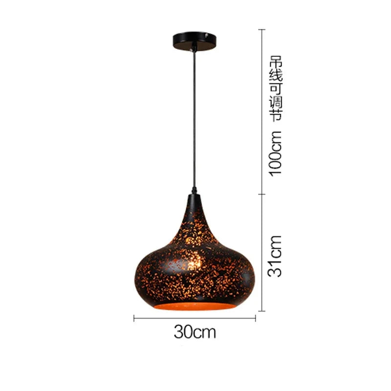 Noctyra Vintage Iron Pendant Lamp in Scandinavian Retro Loft Style