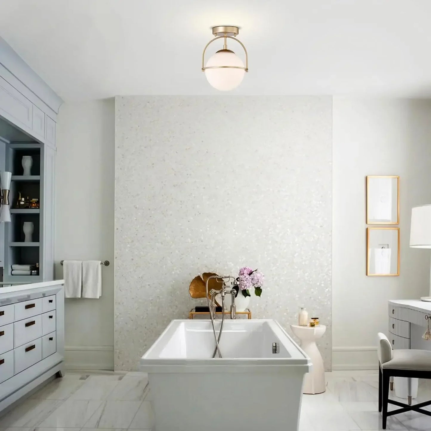 Corinna Scandinavian Milk Glass Ceiling Lamp