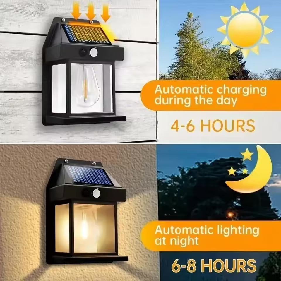 Tungsten Filament Solar Wall Lantern (Pack of 2)