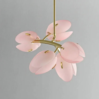 Calypso Scandinavian Pink Tulip Glass Ceiling Lamp