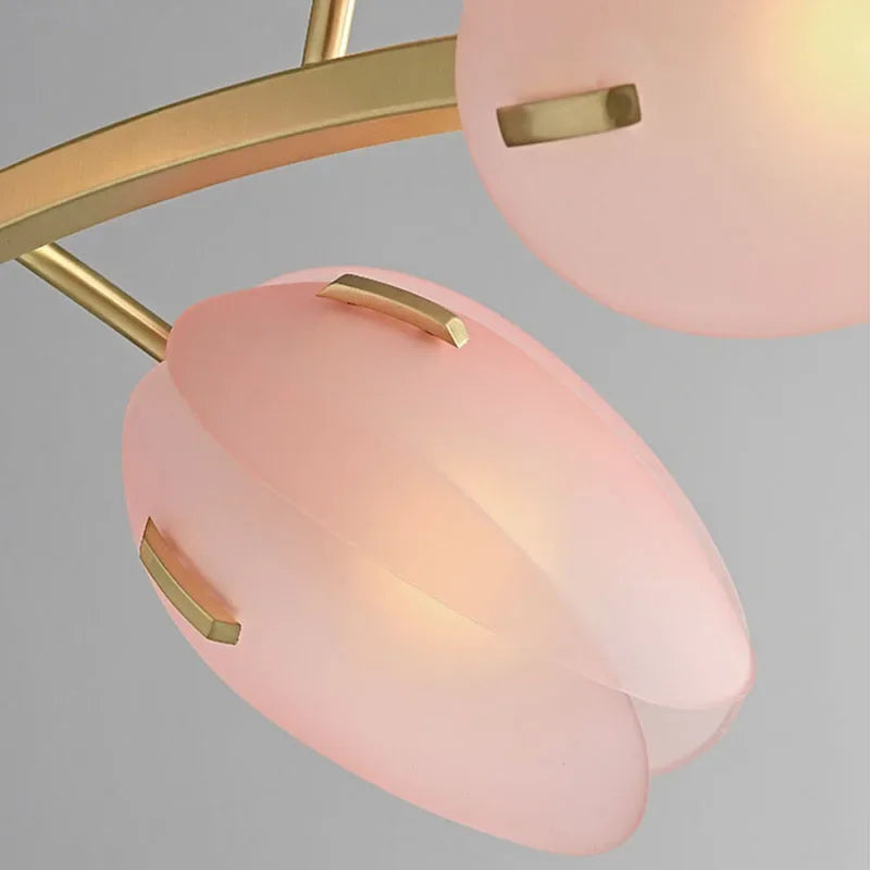 Calypso Scandinavian Pink Tulip Glass Ceiling Lamp